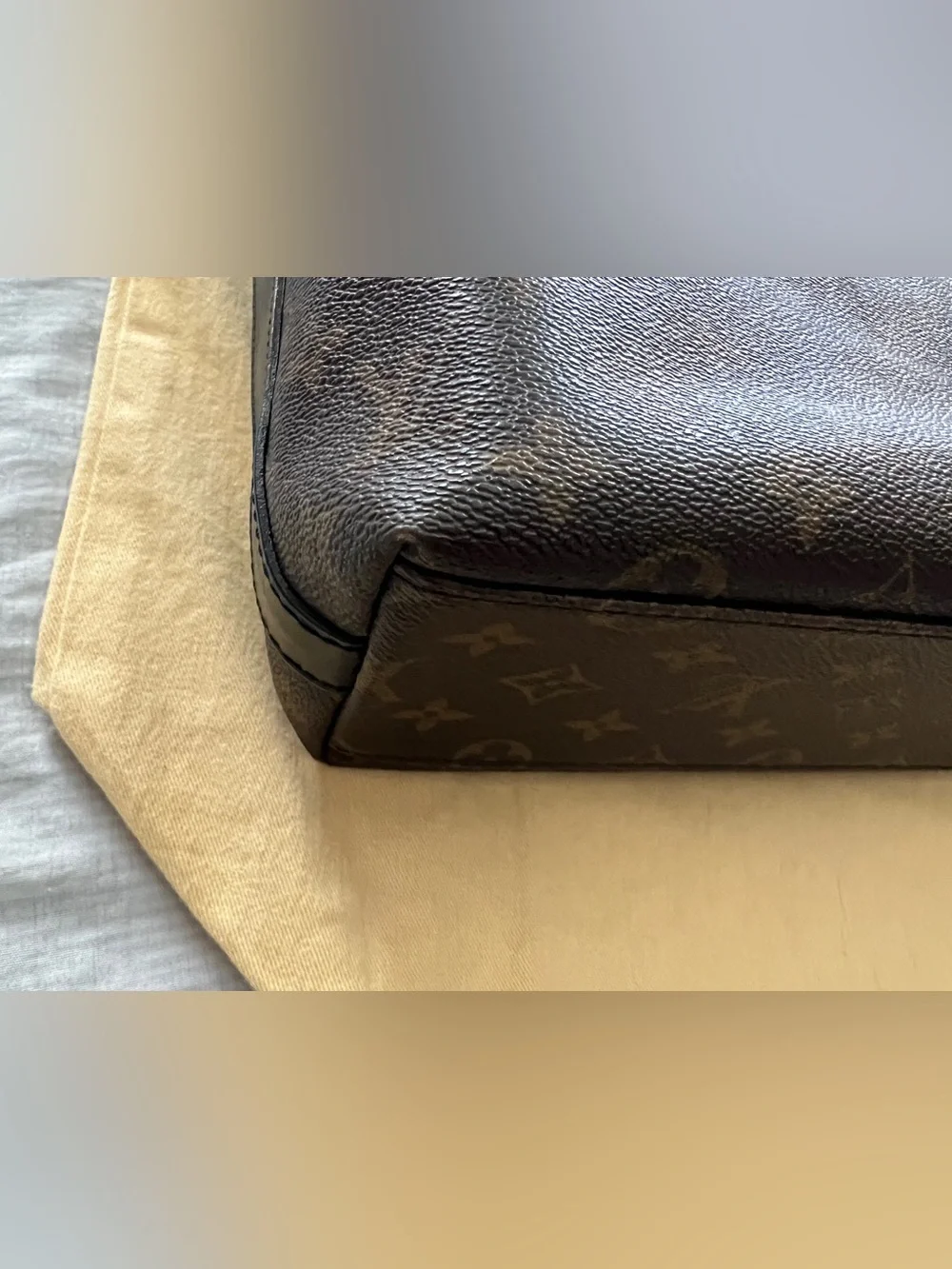 Authentic Louis Vuitton Macassar Kitan Crossbody Tote Bag